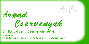 arpad cservenyak business card